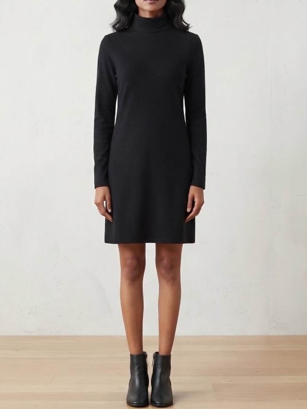 Splendid - Signature Plush Supersoft Mockneck Dress RF9D360 | Size Small | Black